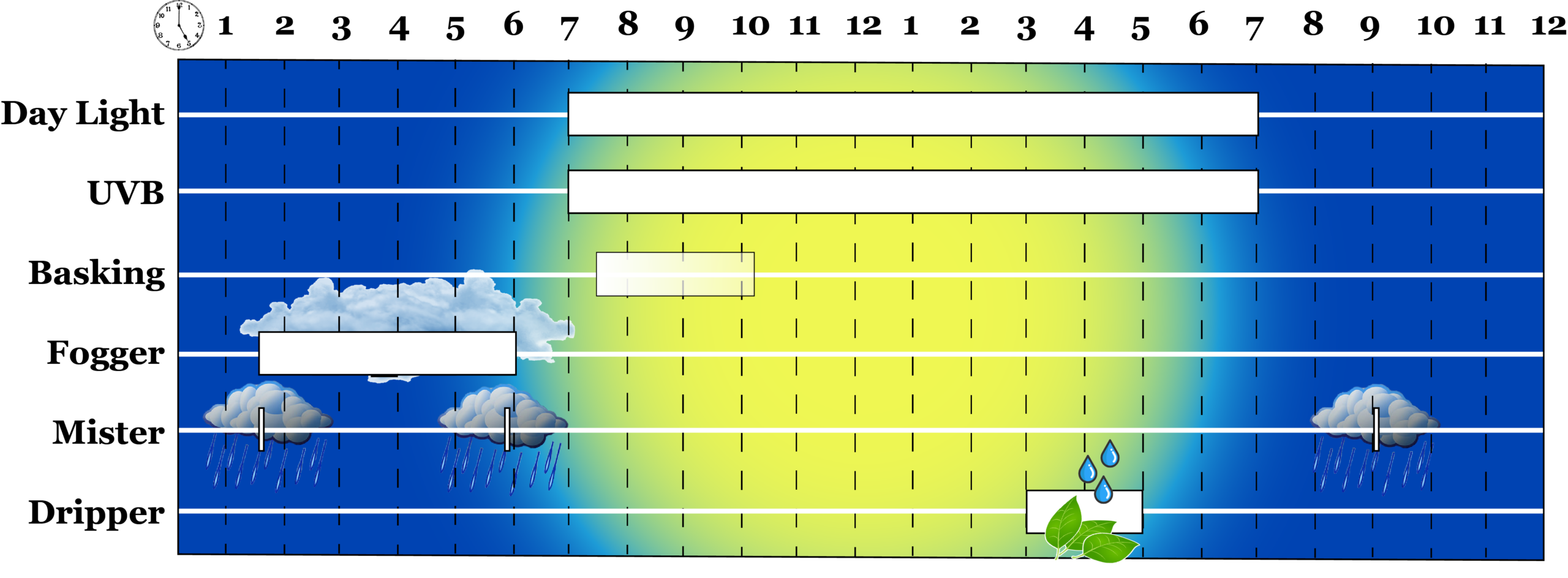 Hydration Schedule Mid Gradient clock 2021 Chameleon Hydration Schedule